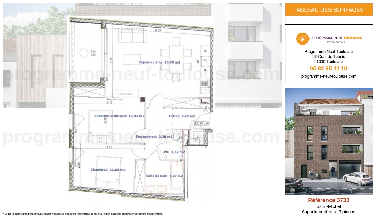 Plan pour un Appartement neuf de  0m² à
					Saint-Michel