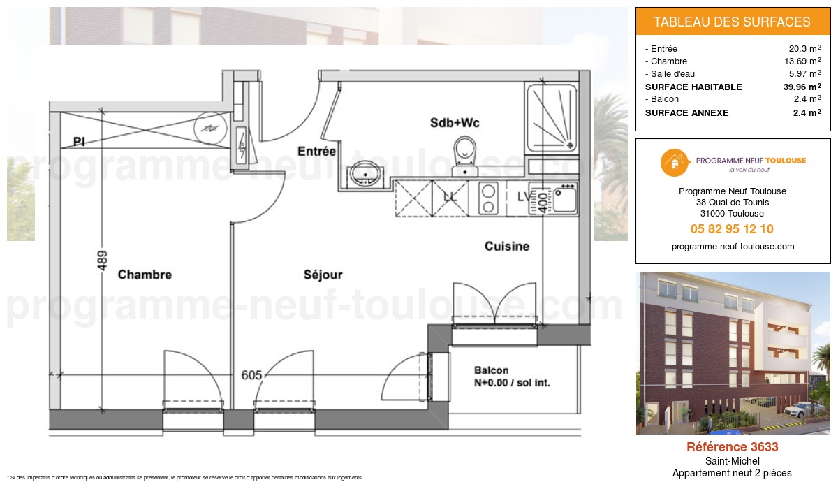 Plan pour un Appartement neuf de  0m² à
					Saint-Michel