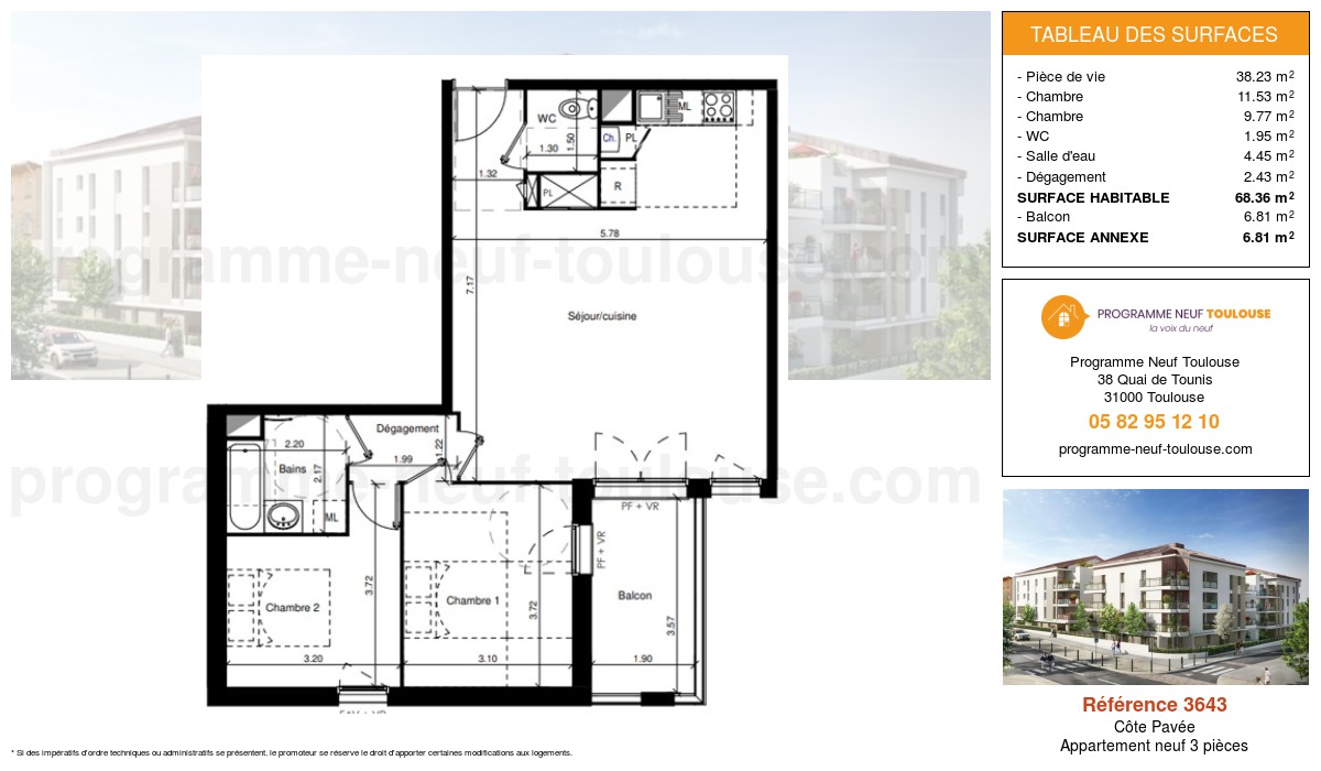 Plan pour un Appartement neuf de  0m² à
					Côte Pavée