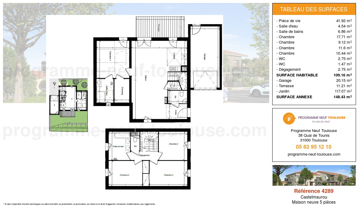 Plan pour un Maison neuve de  109.16m² à
					Castelmaurou