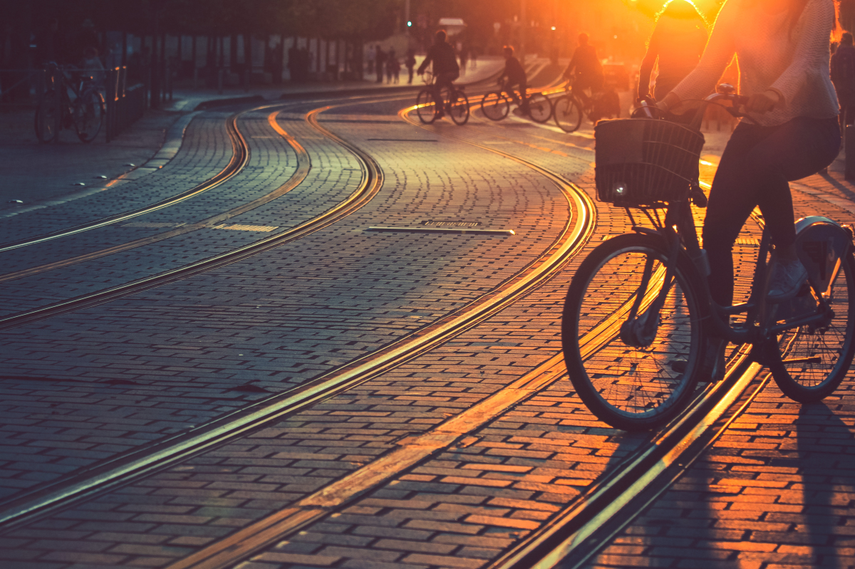 Vue sur un vélo en ville