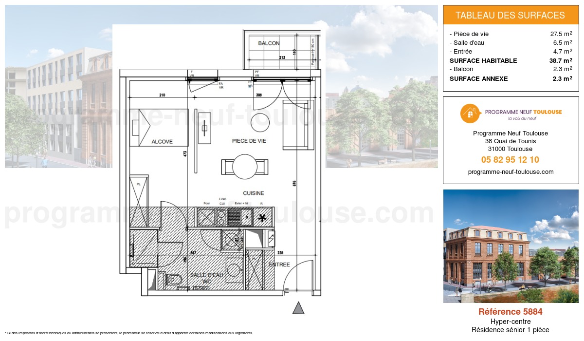 Plan pour un Appartement neuf de  38.7m² à
					Hyper-centre