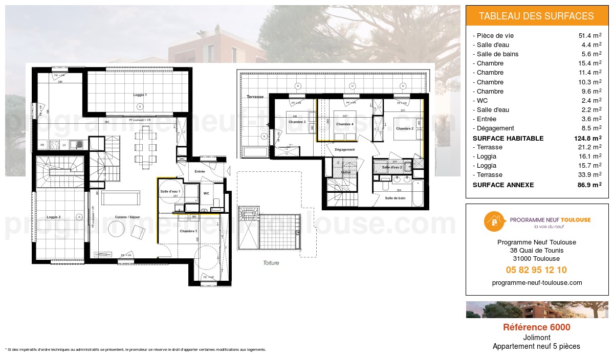 Plan pour un Appartement neuf de  124.7m² à
					Jolimont