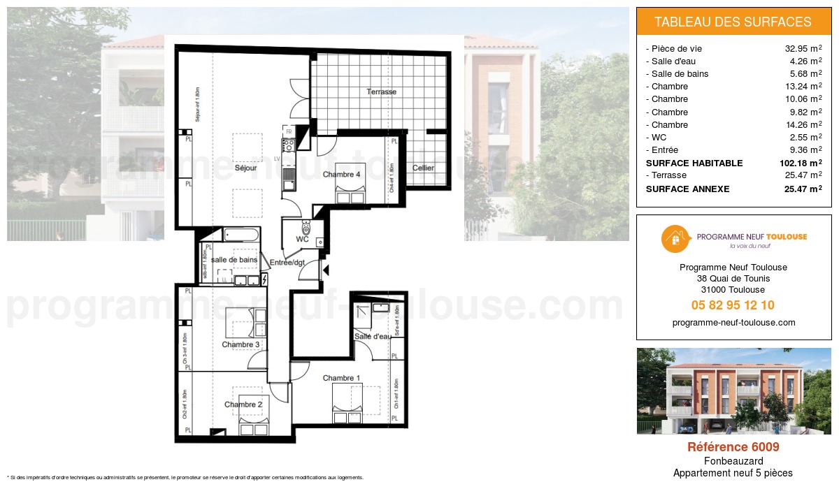 Plan pour un Appartement neuf de  102.18m² à
					Fonbeauzard