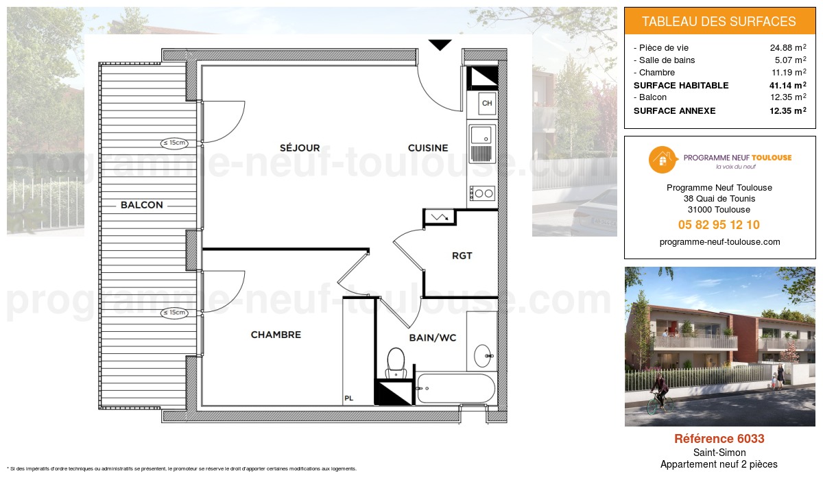 Plan pour un Appartement neuf de  41.14m² à
					Saint-Simon