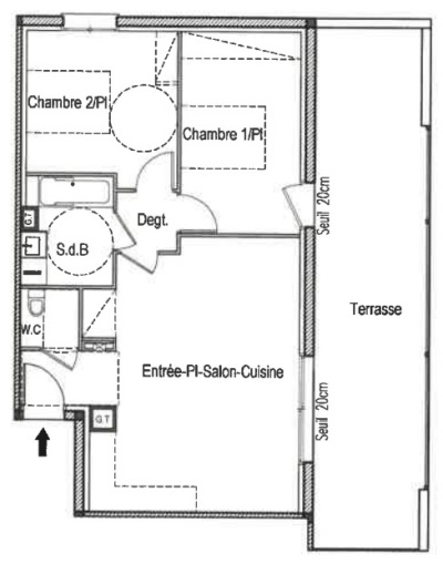 Plan pour un Appartement neuf de  62m² à
					Lardenne