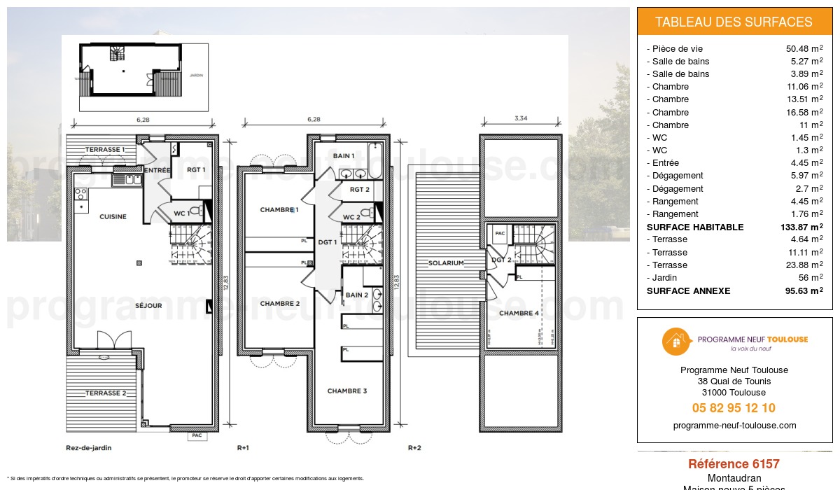 Plan pour un Maison neuve de  133.96m² à
					Montaudran