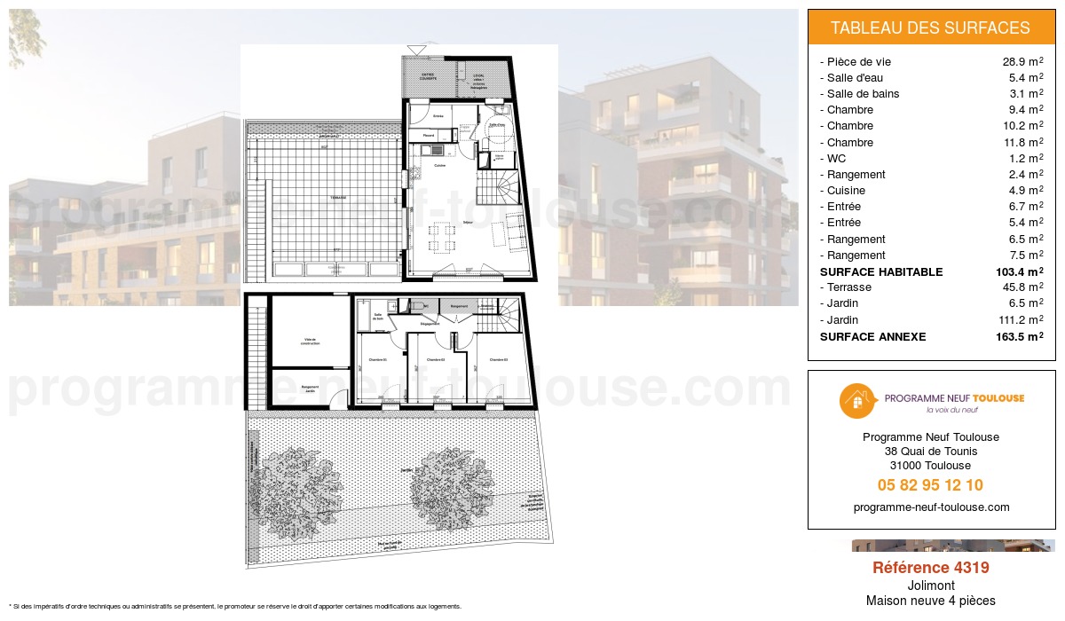 Plan pour un Maison neuve de  45.9m² à
					Jolimont