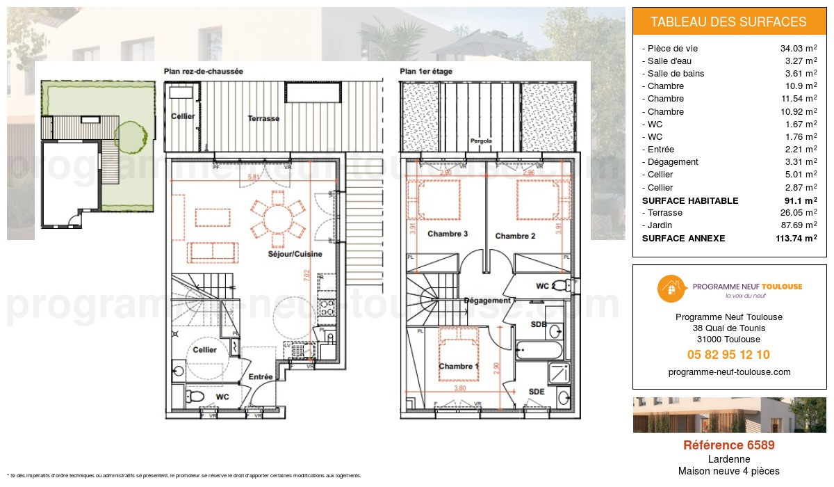 Plan pour un Maison neuve de  88.23m² à
					Lardenne