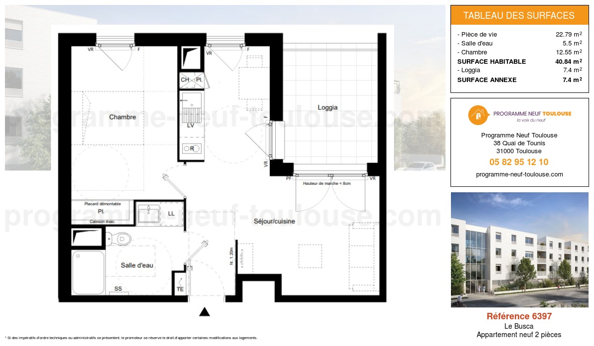 Plan pour un Appartement neuf de  40.84m² à
					Le Busca