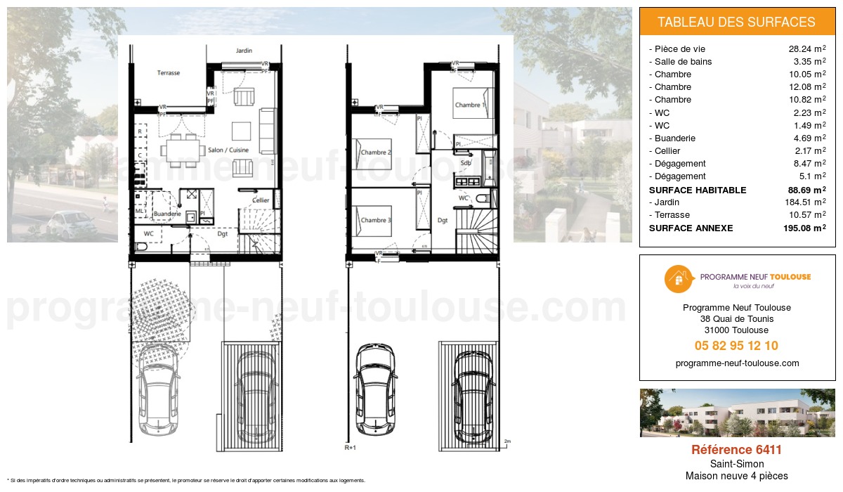 Plan pour un Maison neuve de  89.15m² à
					Saint-Simon