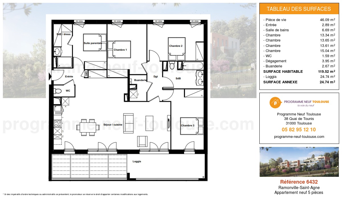 Plan pour un Appartement neuf de  119.52m² à
					Ramonville-Saint-Agne