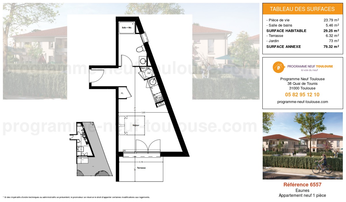 Plan pour un Appartement neuf de  29.25m² à
					Eaunes