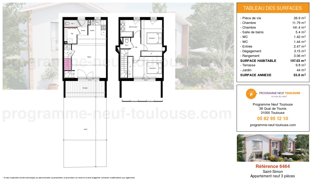 Plan pour un Appartement neuf de  67.03m² à
					Saint-Simon
