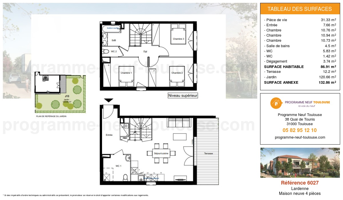 Plan pour un Maison neuve de  86.91m² à
					Lardenne