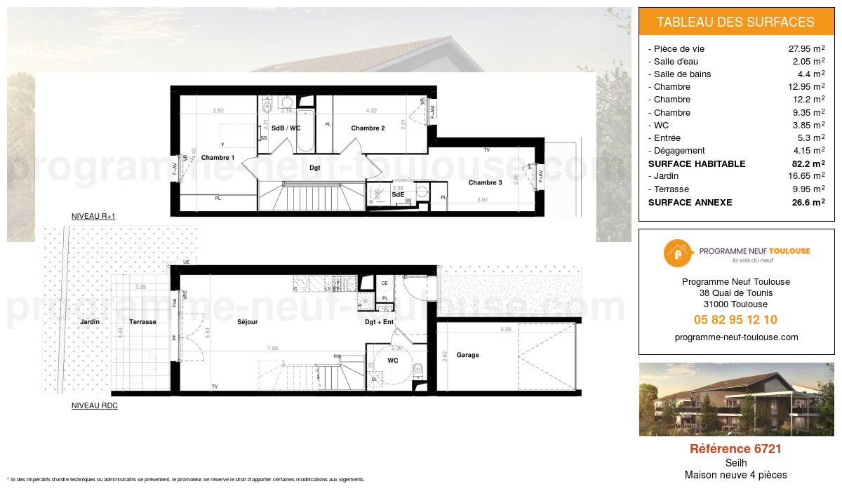 Plan pour un Maison neuve de  82.15m² à
					Seilh