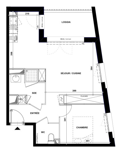 Plan pour un Appartement neuf de  46.1m² à
					Barrière de Paris