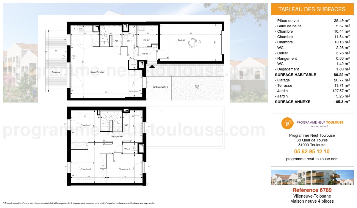 Plan pour un Maison neuve de  86.22m² à
					Villeneuve-Tolosane
