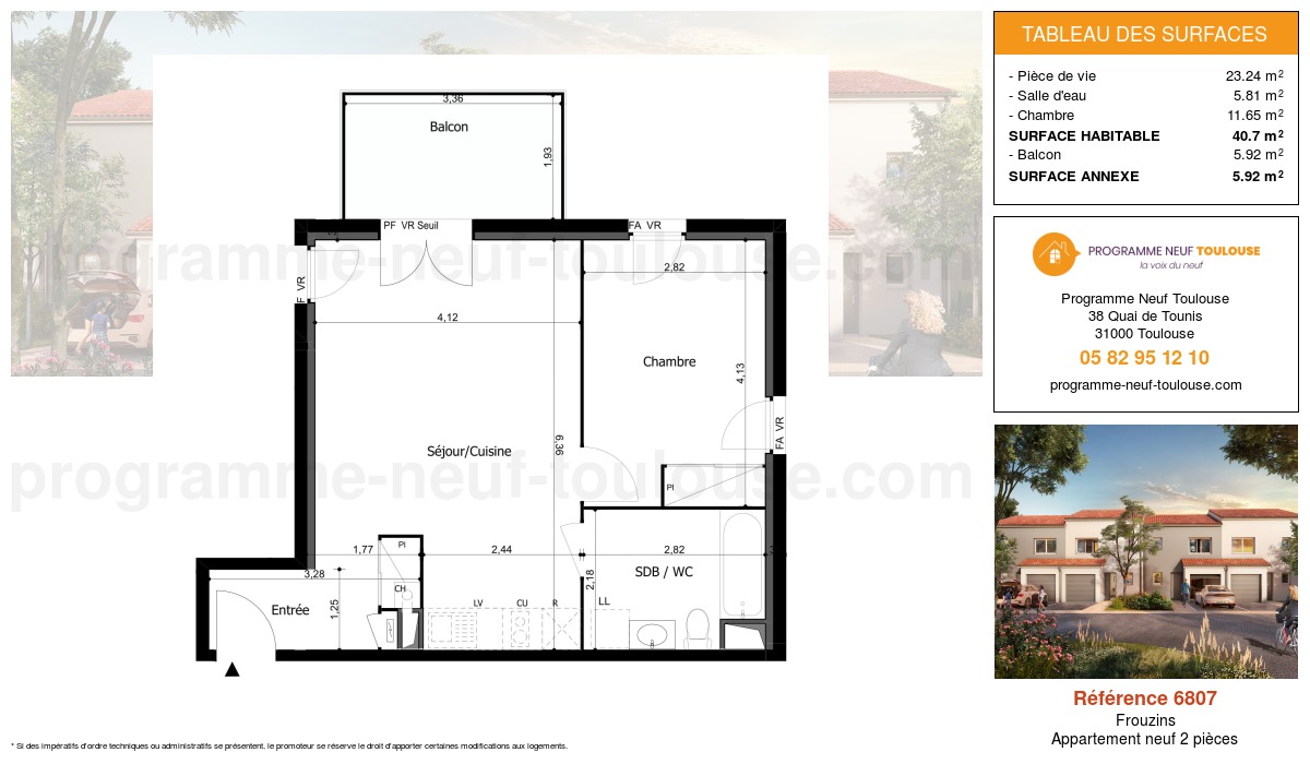 Plan pour un Appartement neuf de  45.17m² à
					Frouzins