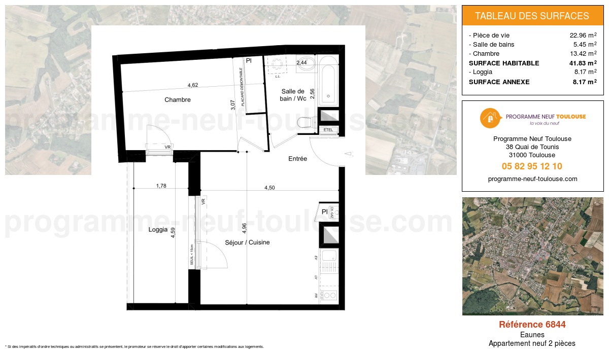 Plan pour un Appartement neuf de  41.83m² à
					Eaunes