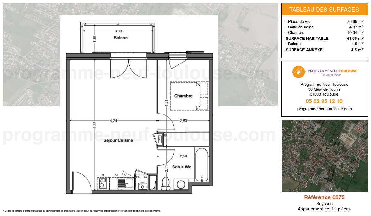 Plan pour un Appartement neuf de  41.86m² à
					Seysses