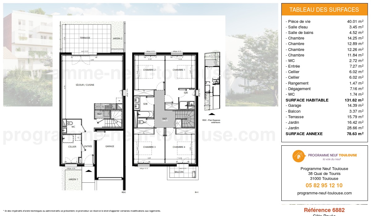 Plan pour un Maison neuve de  125.6m² à
					Côte Pavée