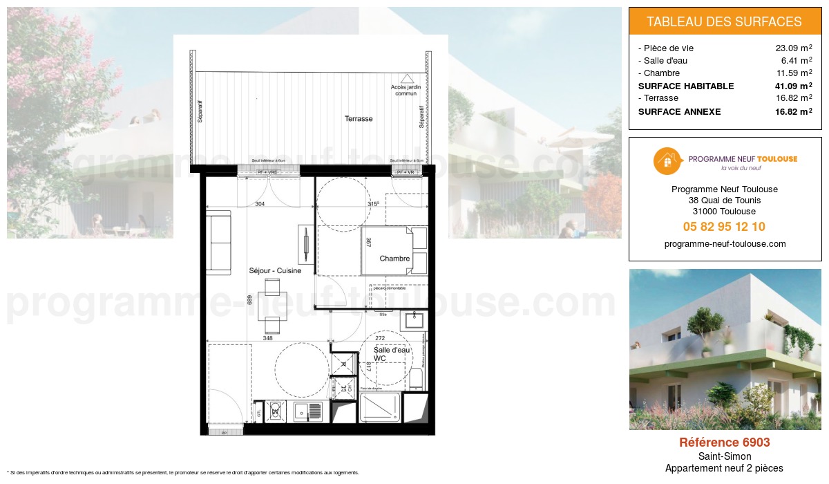 Plan pour un Appartement neuf de  41.01m² à
					Saint-Simon