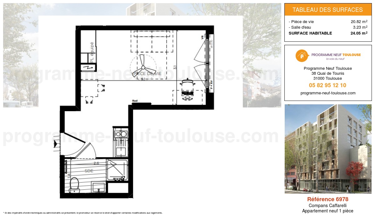 Plan pour un Appartement neuf de  30.13m² à
					Compans Caffarelli