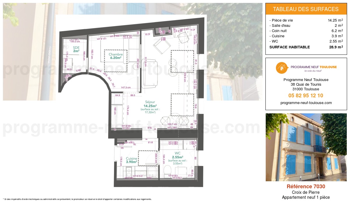 Plan pour un Appartement neuf de  28.9m² à
					Croix de Pierre
