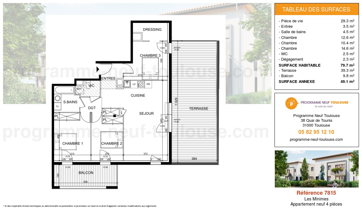 Plan pour un Appartement neuf de 79.7m² à
Les Minimes