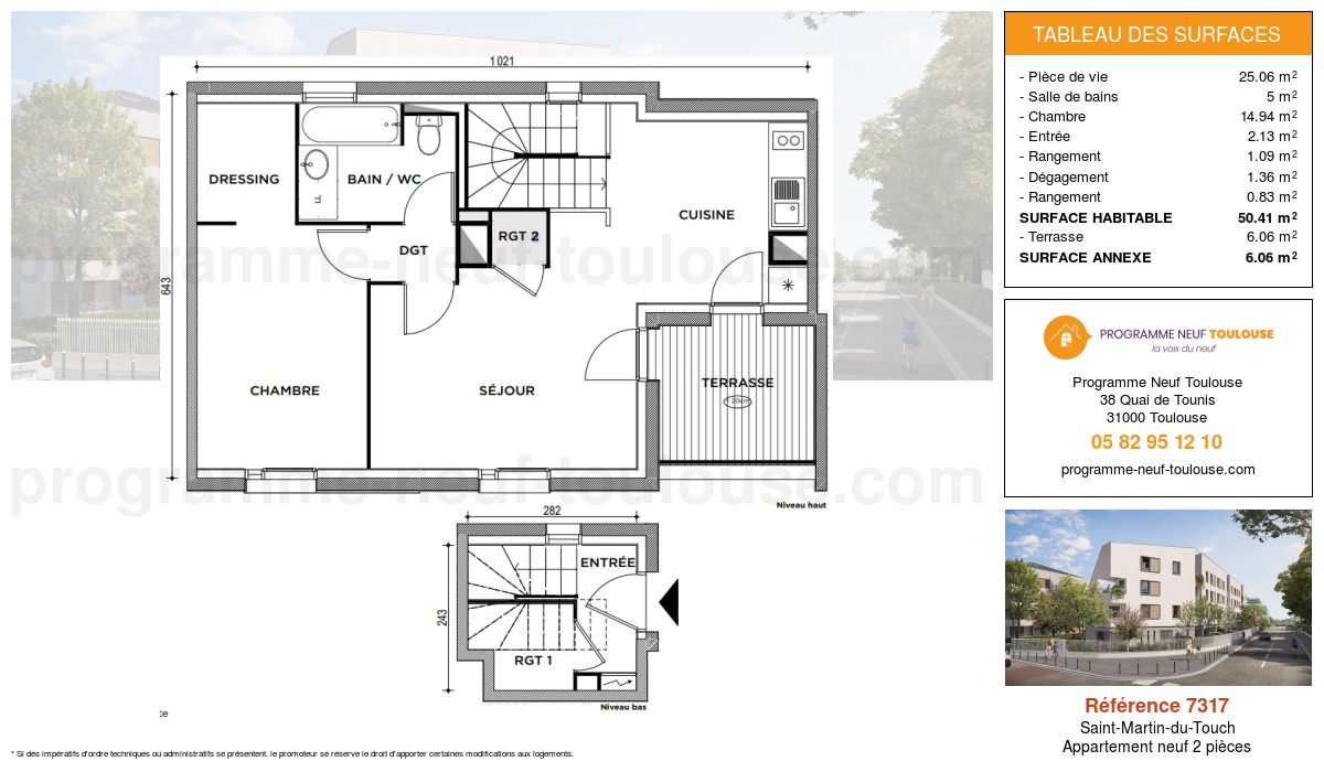 Plan pour un Appartement neuf de  50.41m² à
					Saint-Martin-du-Touch