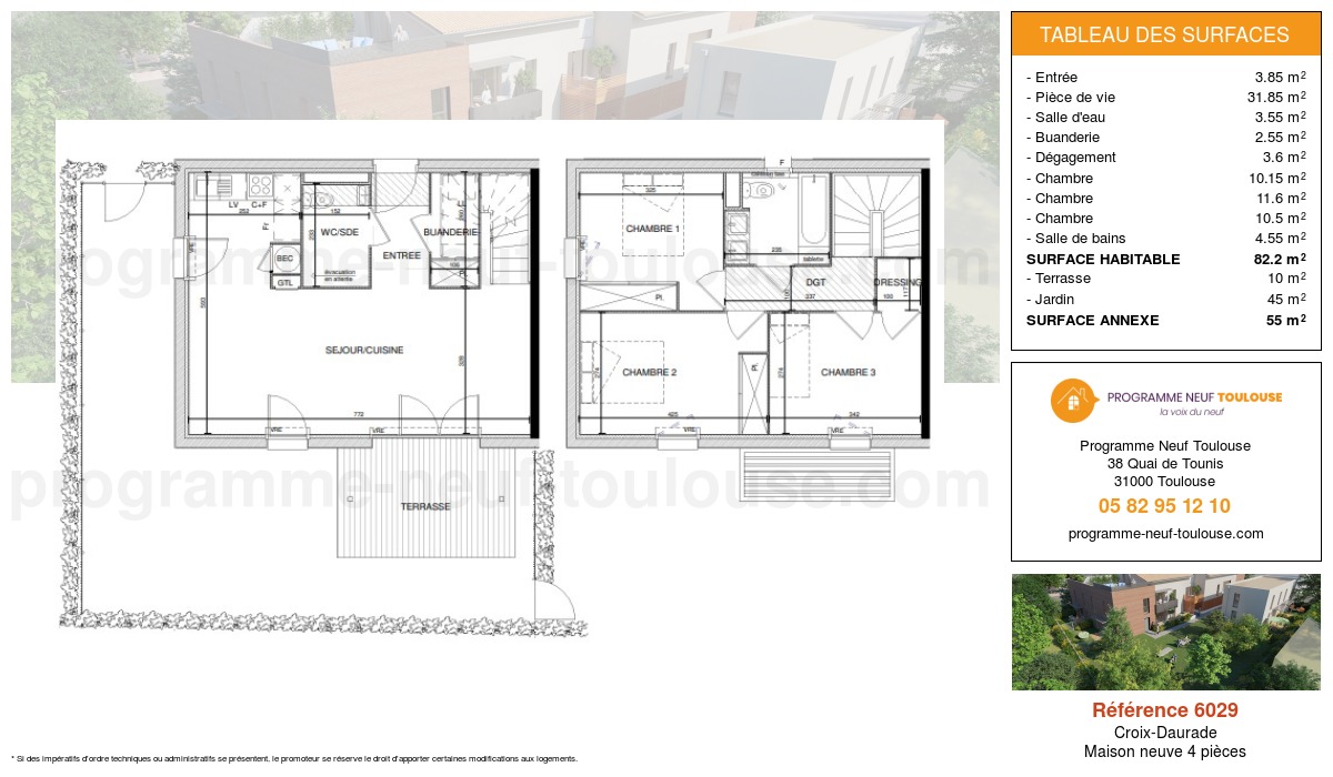 Plan pour un Maison neuve de  81.25m² à
					Croix-Daurade