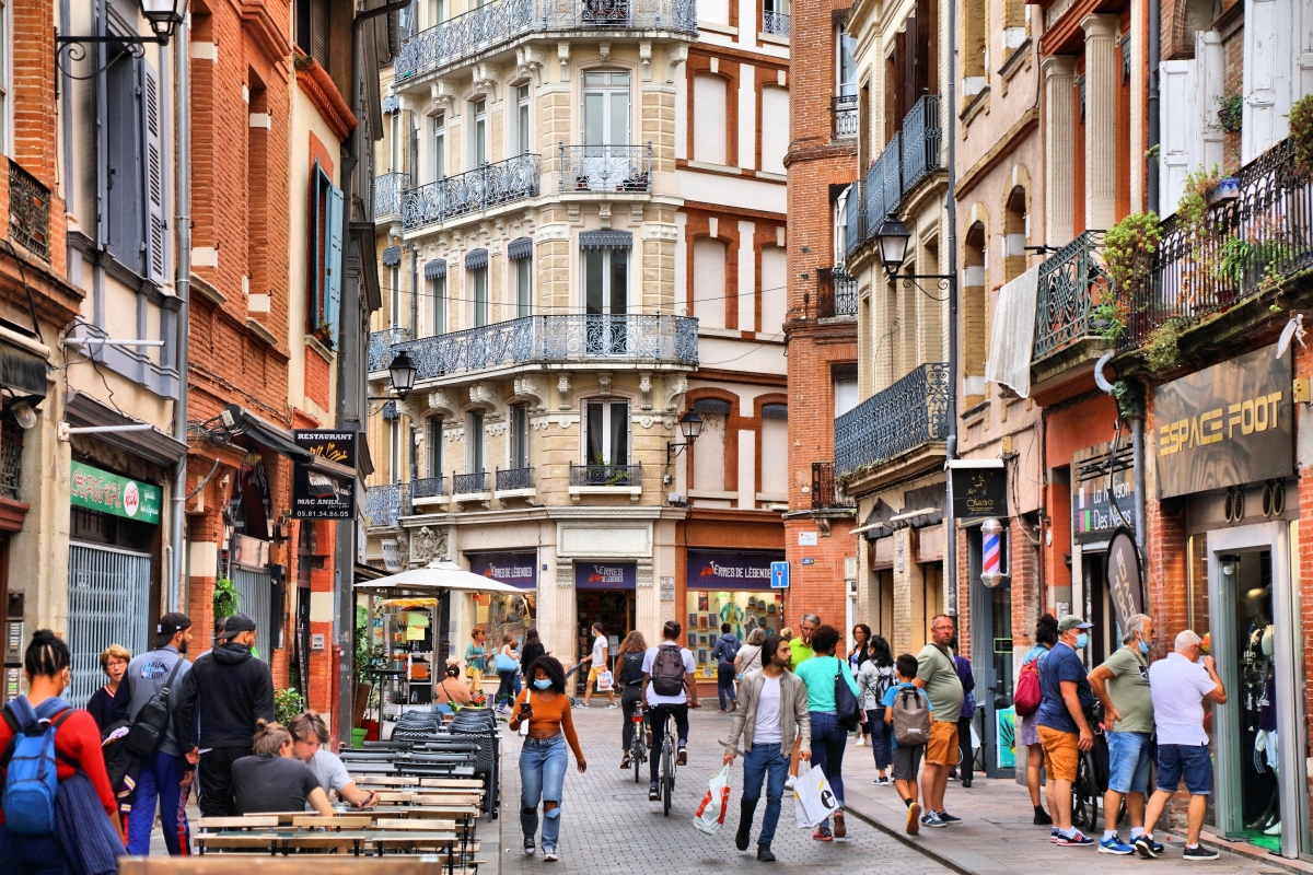 La rue Léon Gambetta à Toulouse