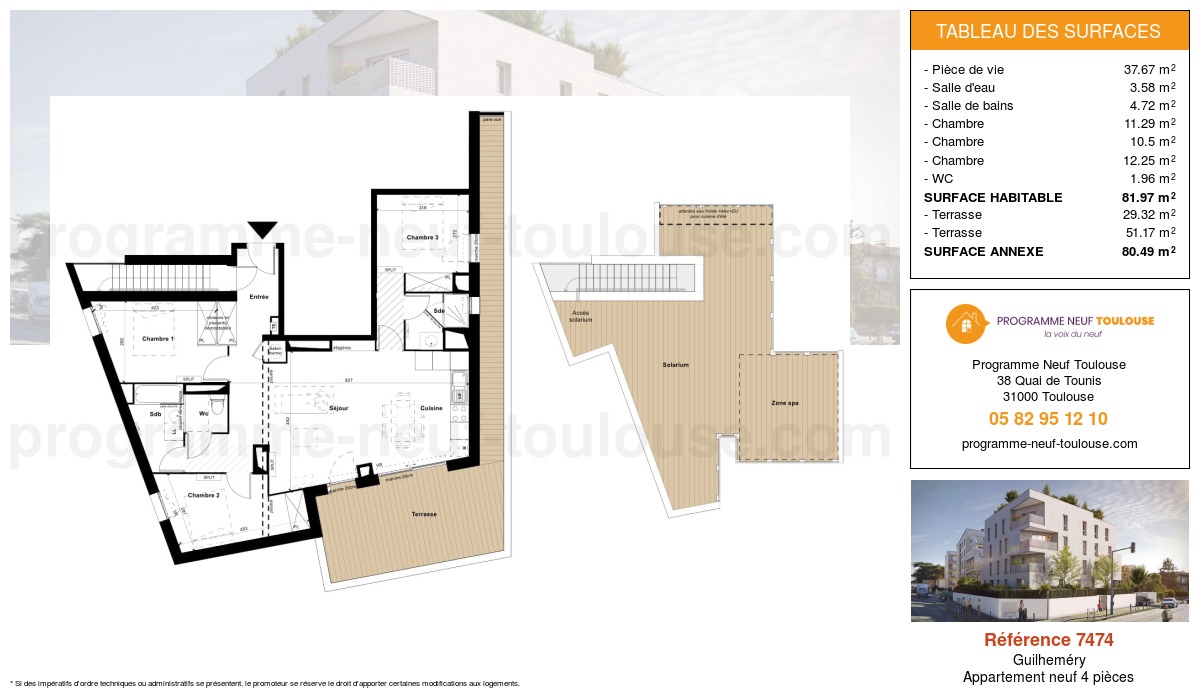 Plan pour un Appartement neuf de  87.46m² à
					Guilheméry