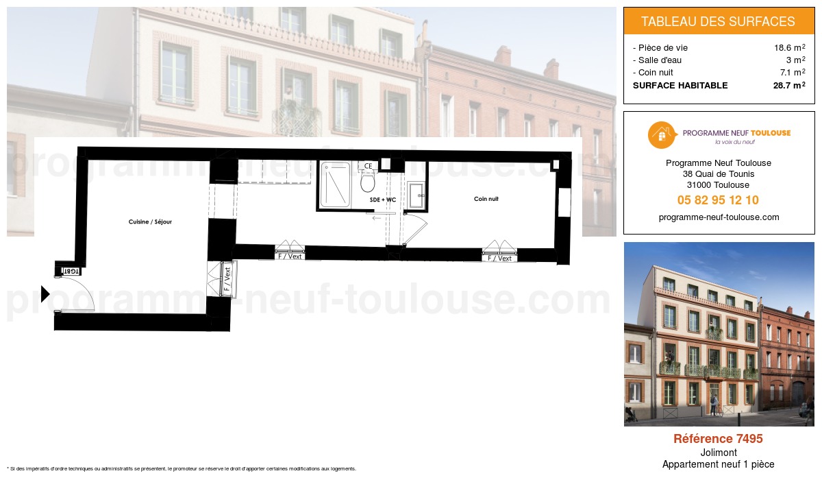 Plan pour un Appartement neuf de  28.7m² à
					Jolimont