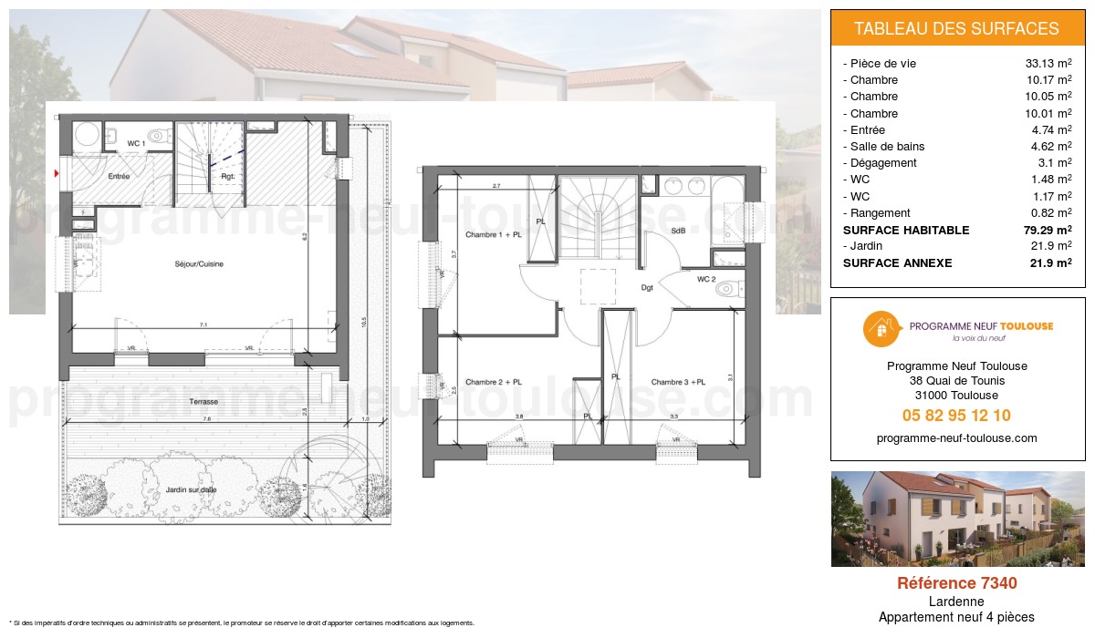 Plan pour un Appartement neuf de  79.29m² à
					Lardenne