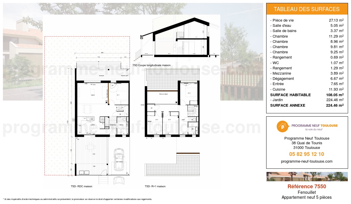 Plan pour un Appartement neuf de  108.03m² à
					Fenouillet