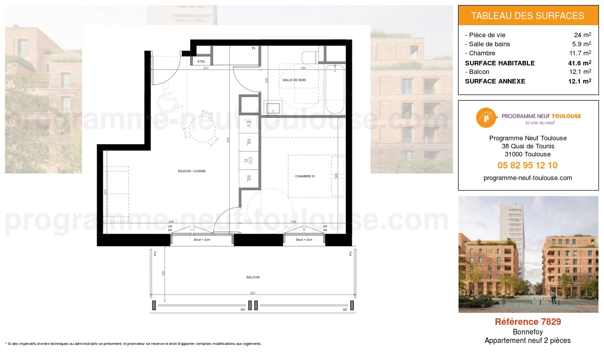 Plan pour un Appartement neuf de 41.6m² à
Bonnefoy