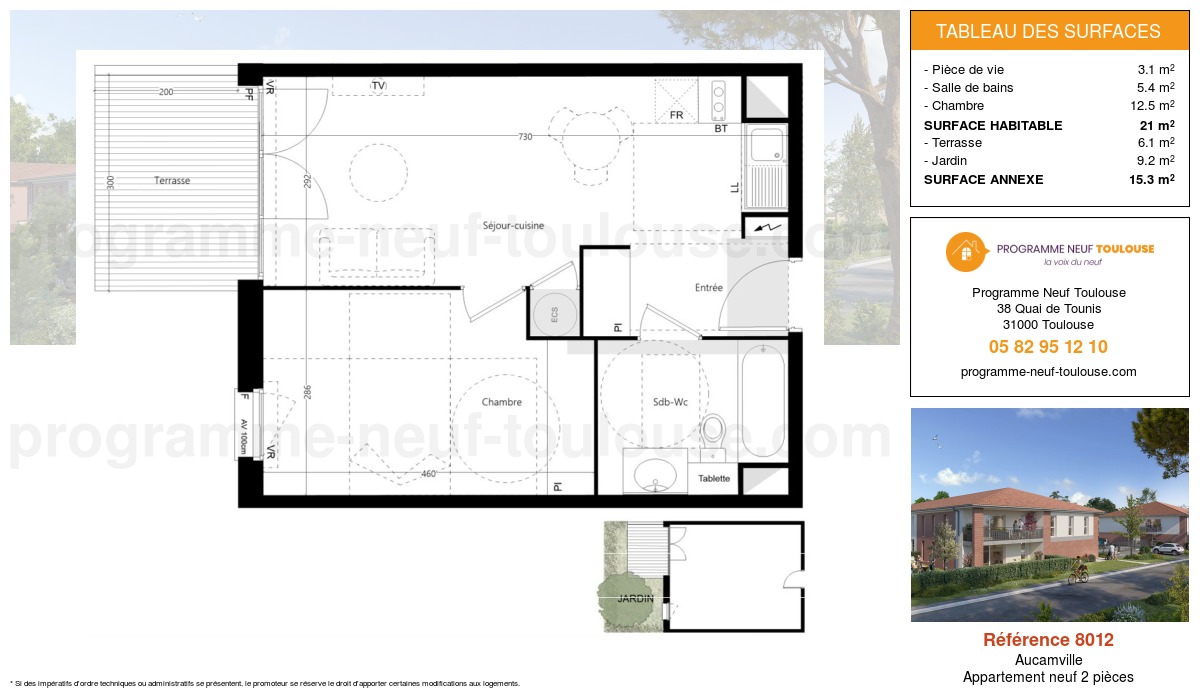 Plan pour un Appartement neuf de  41m² à
					Aucamville