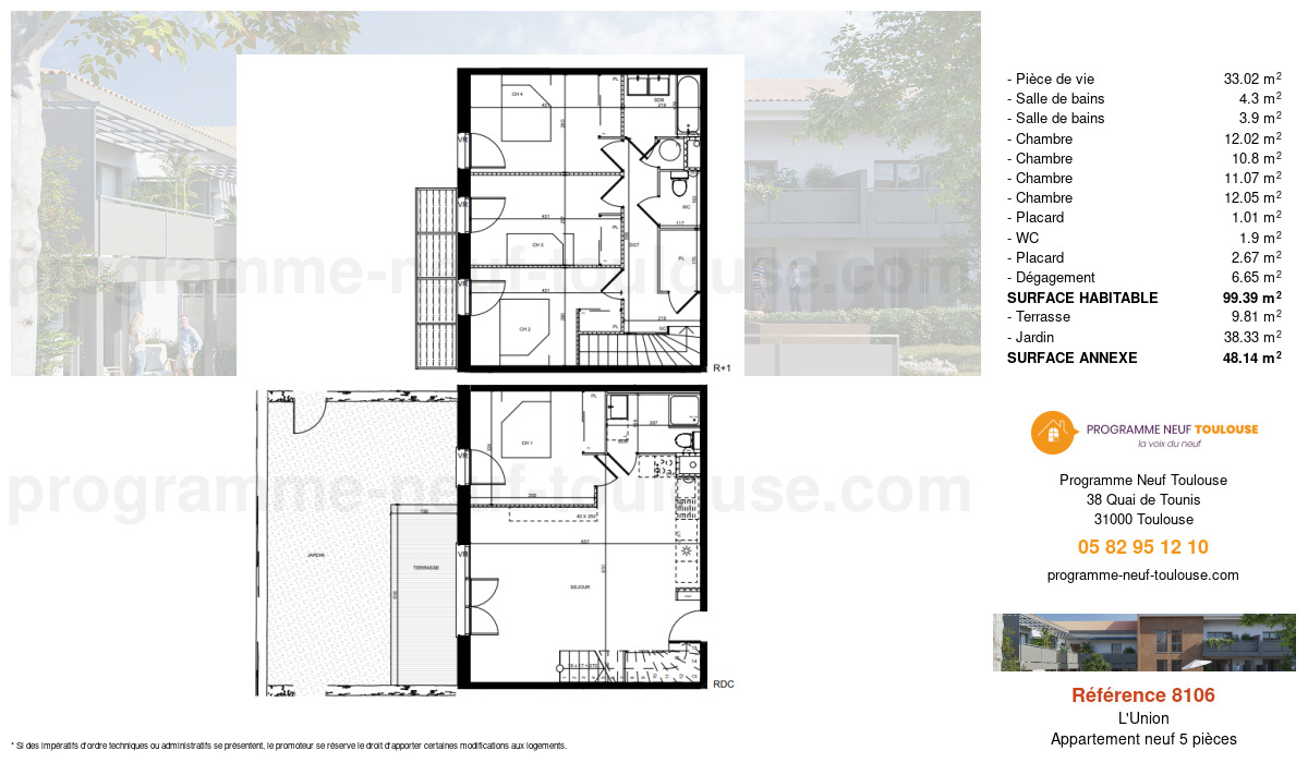 Plan pour un Appartement neuf de  99.52m² à
					L'Union