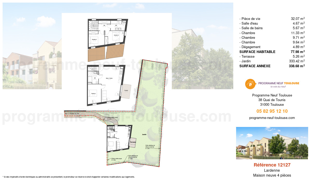 Plan pour un Maison neuve de  77.98m² à
					Lardenne