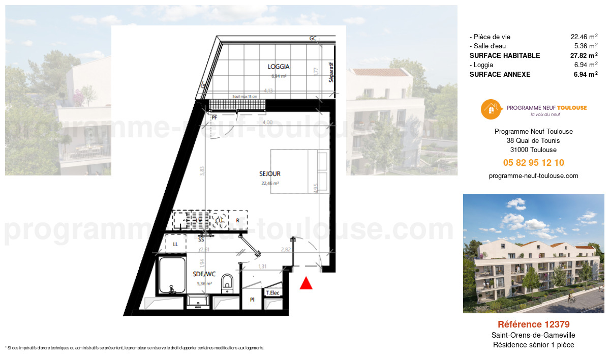 Plan pour un Résidence sénior de  27.82m² à
					Saint-Orens-de-Gameville