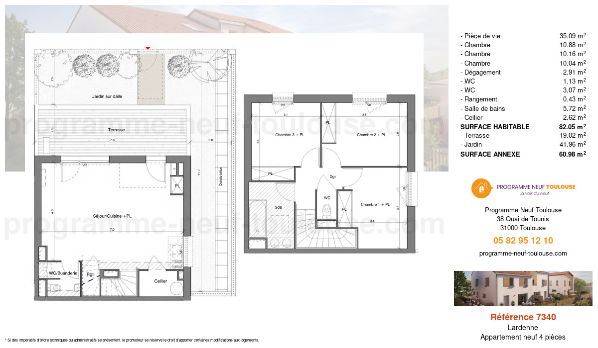 Plan pour un Appartement neuf de  82.05m² à
					Lardenne