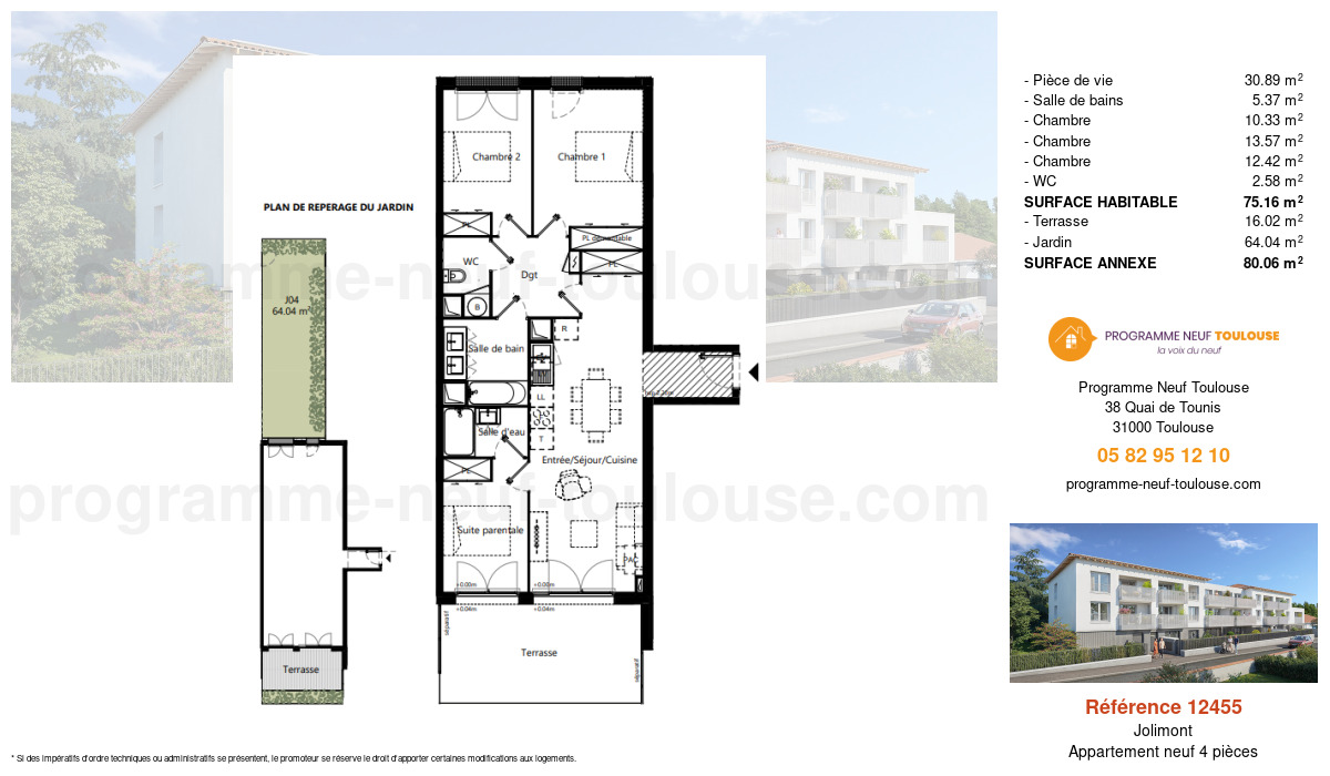 Plan pour un Appartement neuf de  80.43m² à
					Jolimont